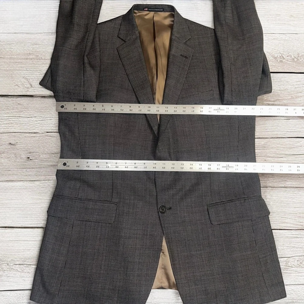 Hart Schaffner Marx Blazer Men’s Grey Houndstooth Made in USA Sports Coat 44L
